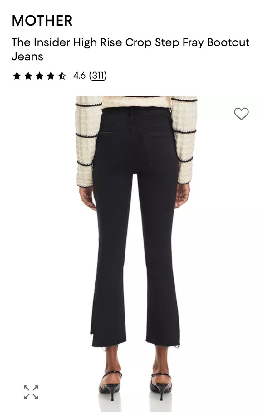MOTHER The Insider High Rise Crop Step Fray Bootcut Jeans